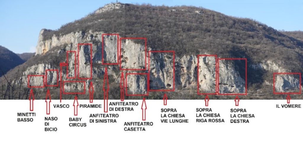 La falesia di Lumignano. Foto CAI Vicenza