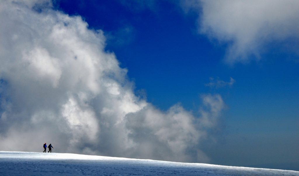 Nuvole sulla vetta del Blockhaus, foto Stefano Ardito