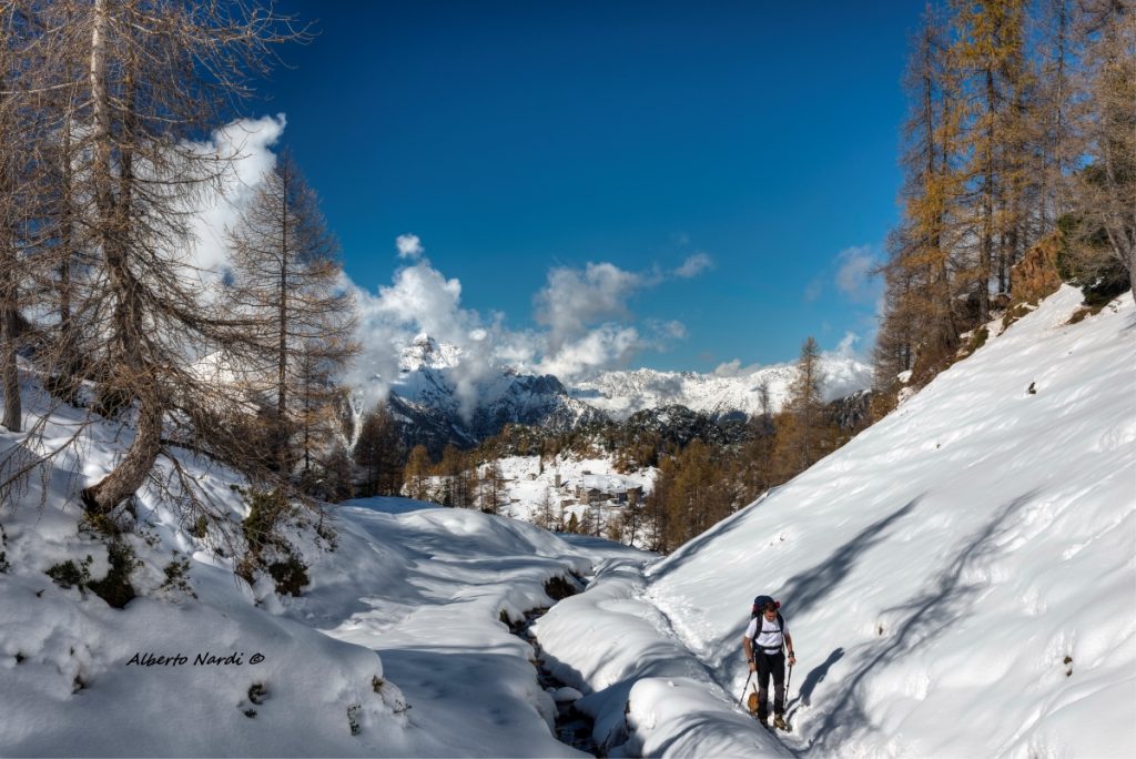 Un tratto della salita da Pian Casere. Foto Alberto Nardi