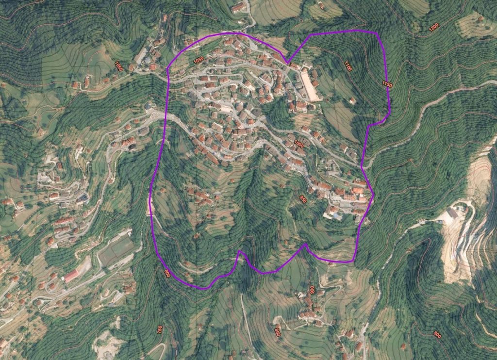 Area di dissesto su ortofoto satellitare @Arpa Lombardia