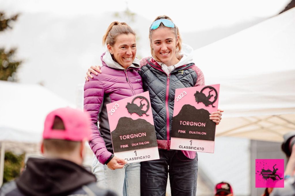 Gloriana Pellissier e Noemi Junod insieme sul podio del Pink Torgnon Duathlon