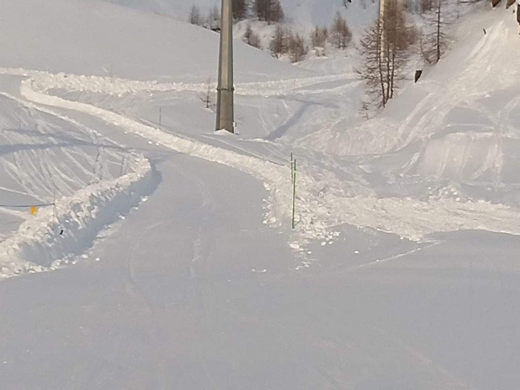 La pista per lo skialp che sale al Colle Bettaforca