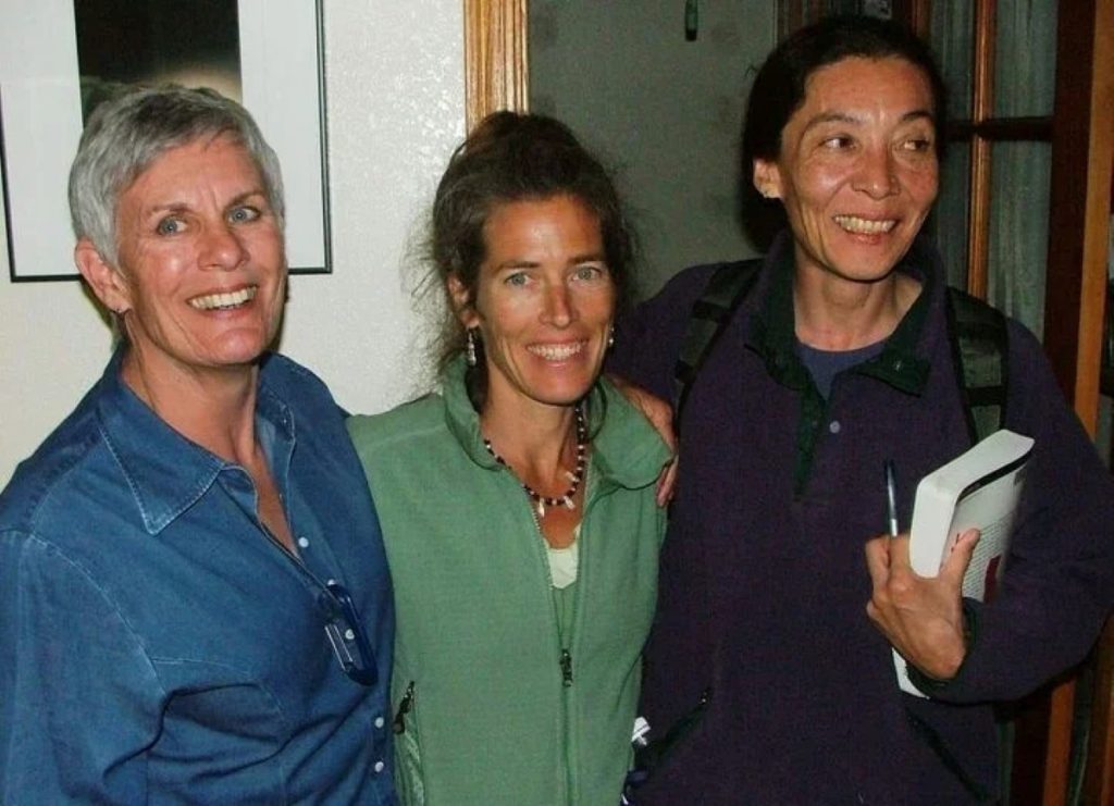 Maria Cranor (a sinistra) con Lynn Hill e Mari Ginger. Foto Pat Nay