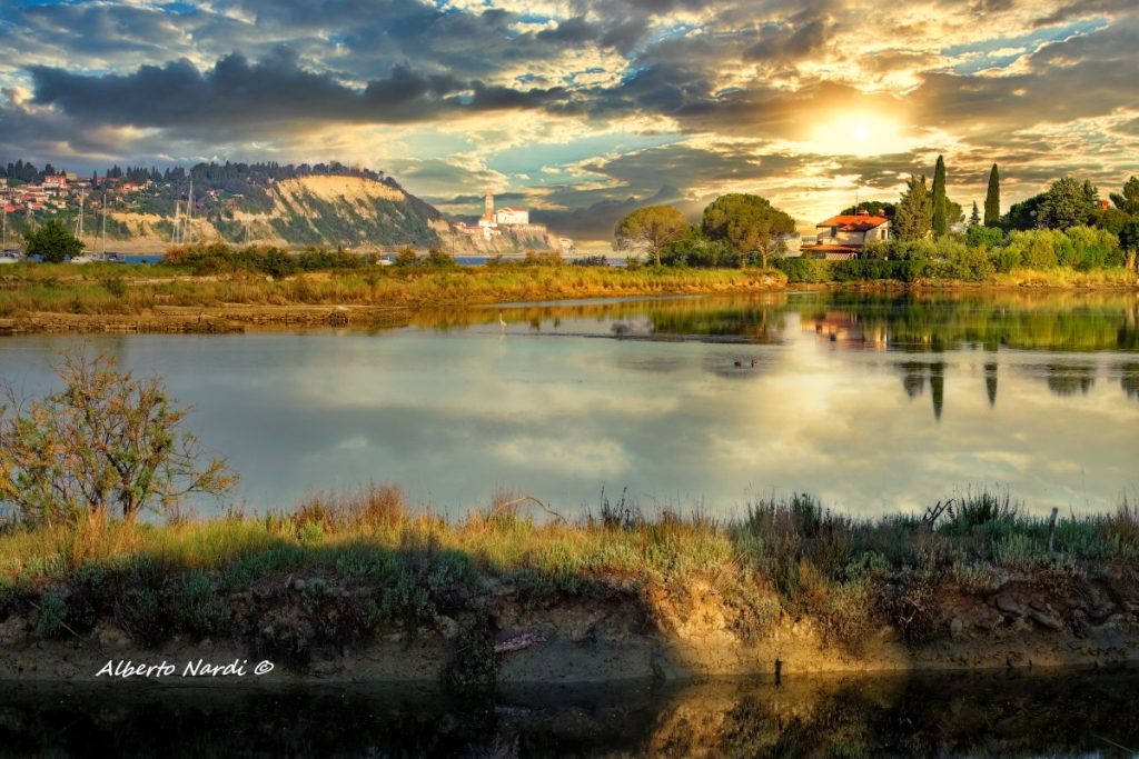 Pirano visto dalla laguna di Chiusa. Foto Alberto Nardi