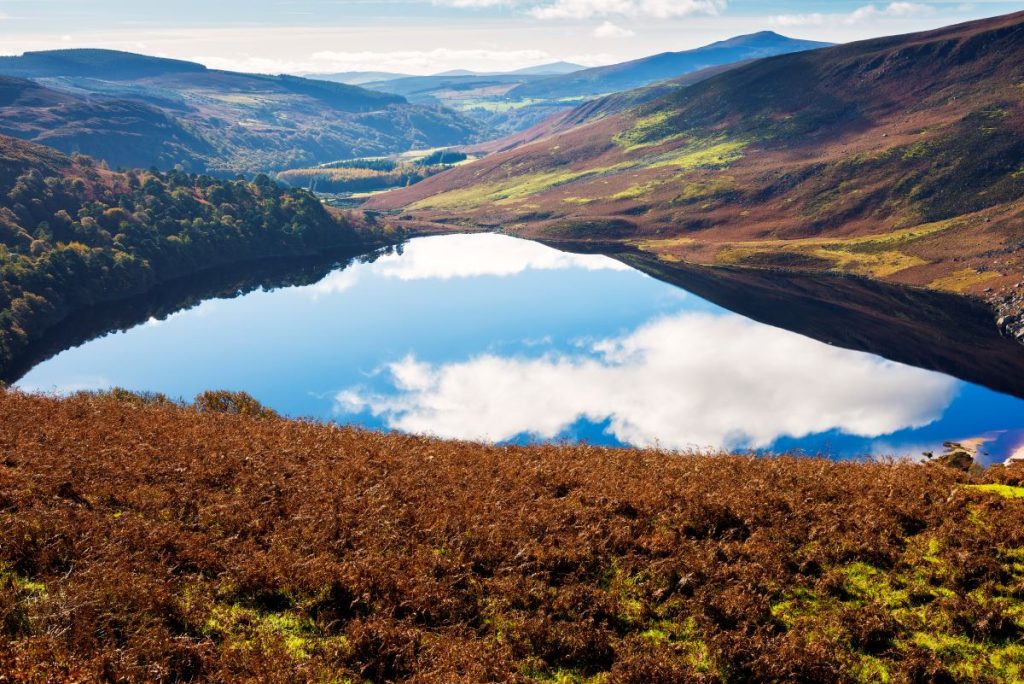 Lough Tay chiamato anche The Guinness Lake, nella Contea di Wicklow