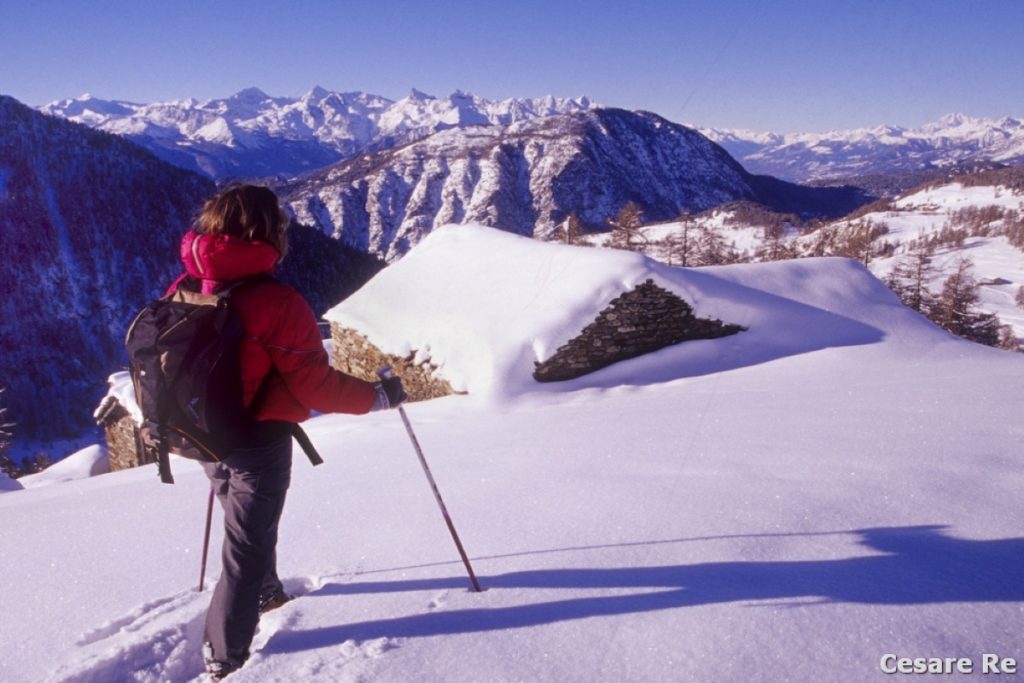 Ampi panorami su buona parte delle montagne valdostane. Foto Cesare Re