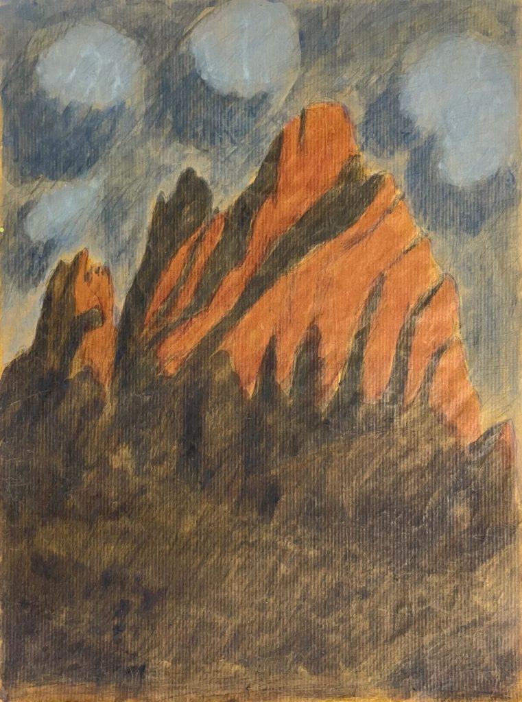 Dolomiti, 1990, matita e tempera su carta, 51x38cm @ Alberto Di Fabio