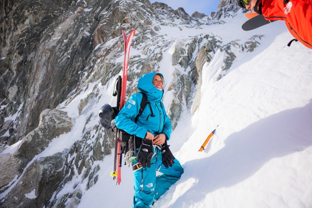 Fay Manners sulla parete nord del Miage