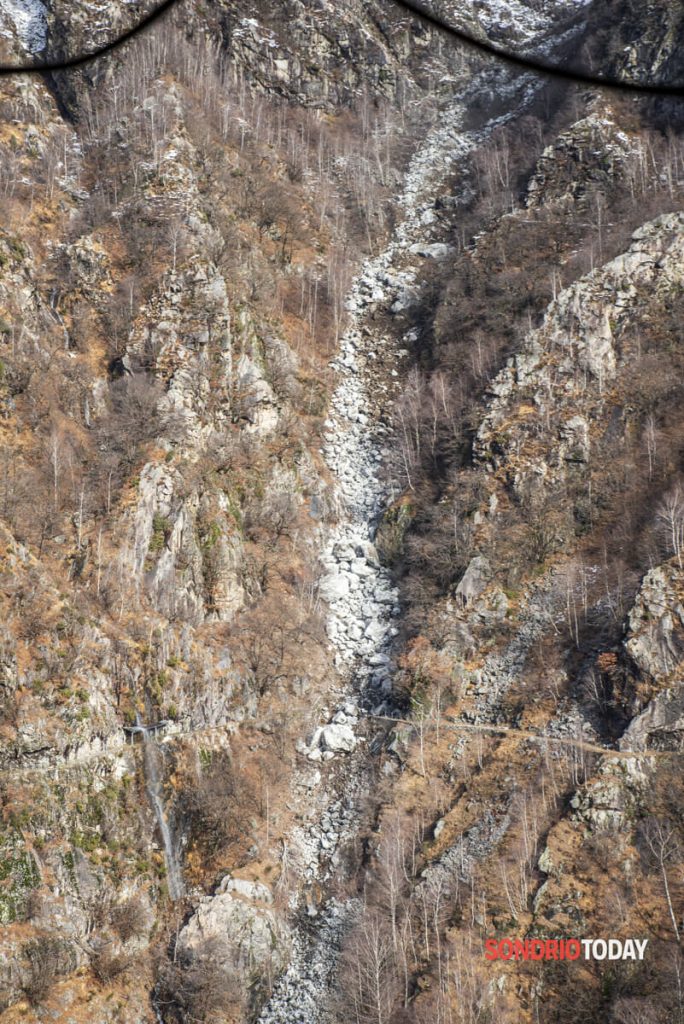 Il versante dove si è verificata l