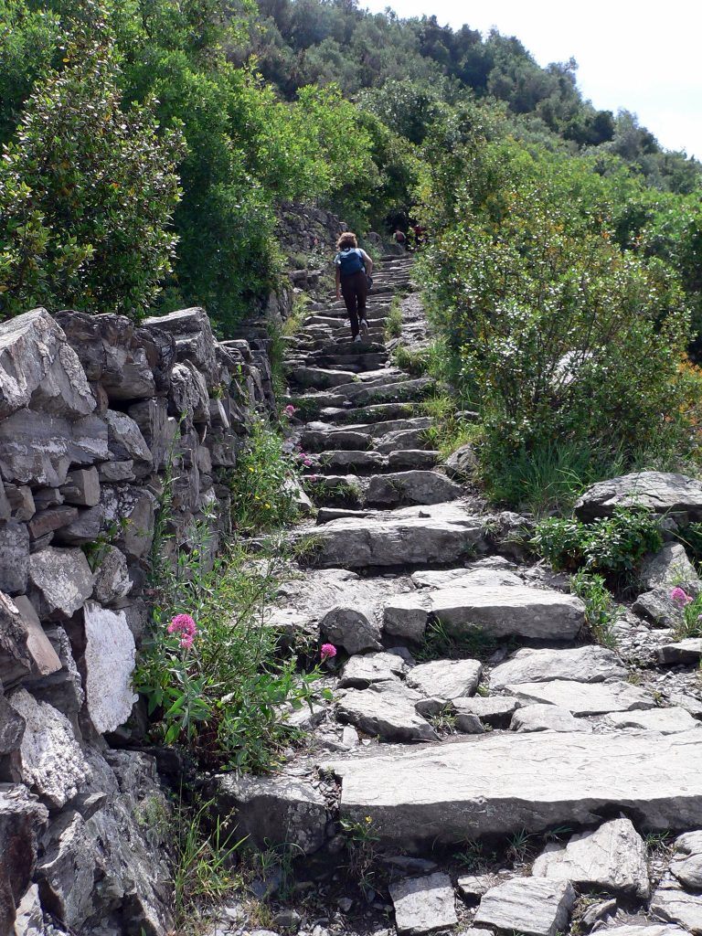 Le famose scalinate dei sentieri delle 5 Terre. Foto Lee Coursey