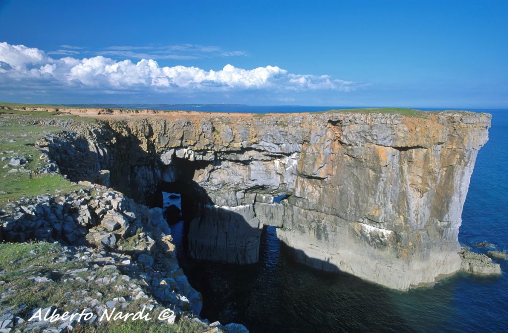 Ripide falesie e archi naturali nel tratto che attraversa la Stackpole Nature Reserve. Foto Alberto Nardi