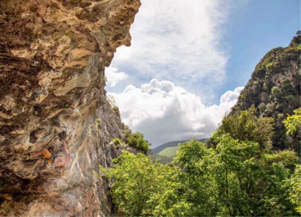 Tanto verde alla base delle pareti di Ferentillo