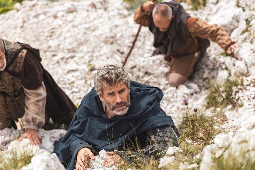 Massimo Poggio durante la scalata sul Corno Grande