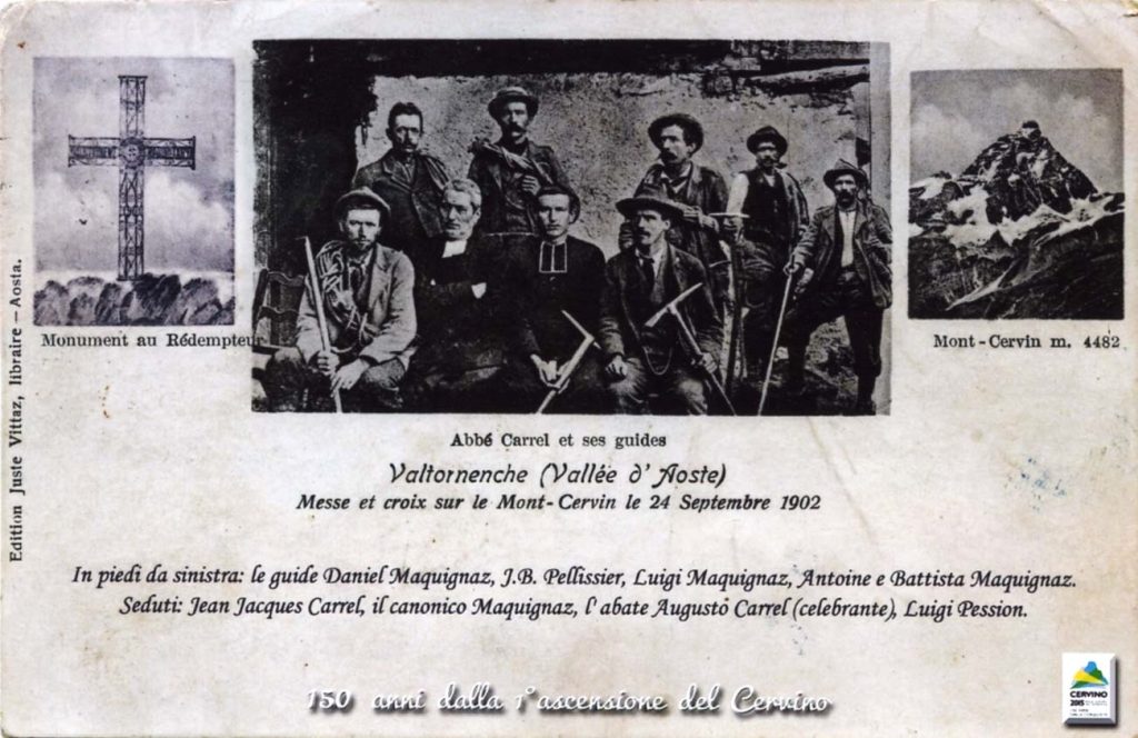 Targa alla storica Capanna Luigi Amedeo di Savoia, ricostruita davanti alla sede della Società delle Guide del Cervino