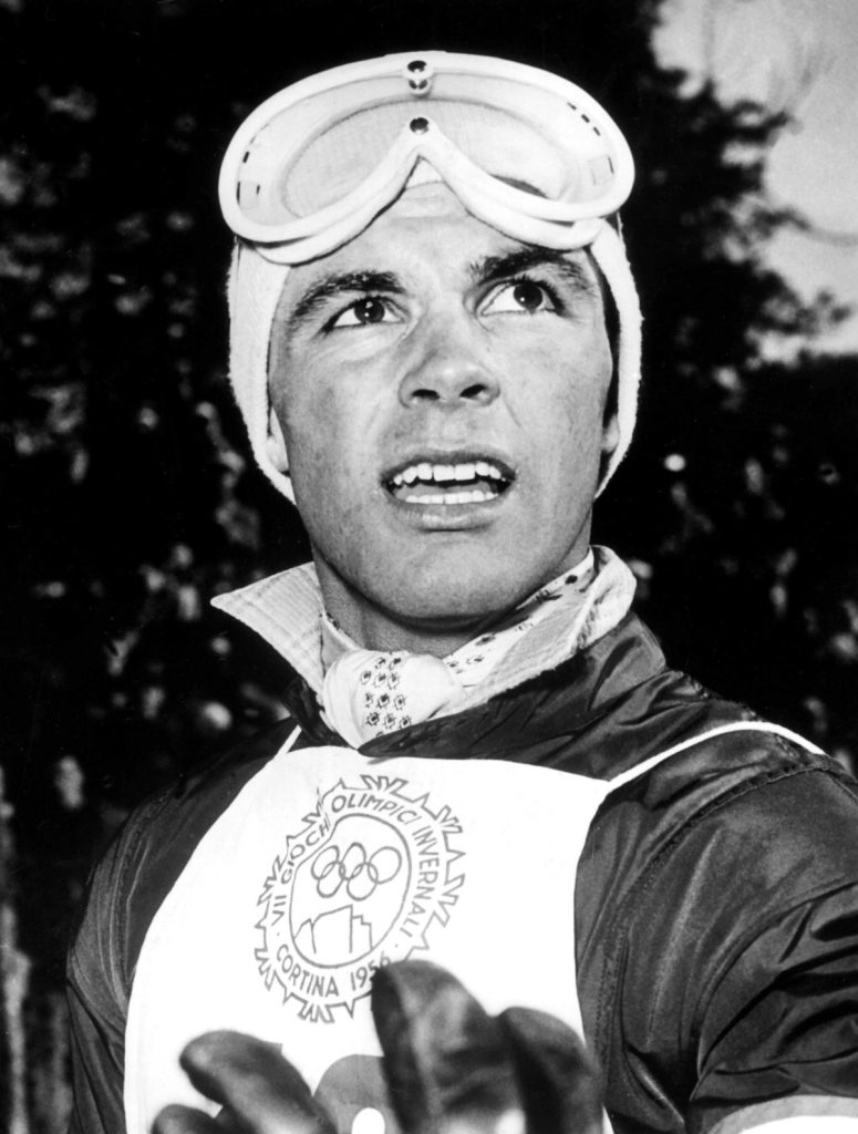 Toni Sailer, dominatore delle gare di sci alpino alle Olimpiadi del 1956 @ANSA