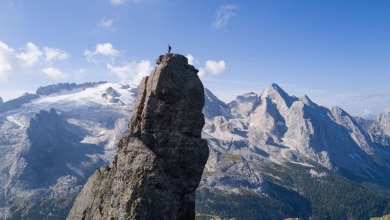 Ferrata delle Trincee, sopra Arabba. Foto Francesco Tremolada