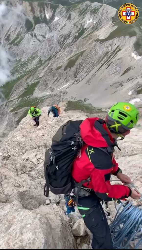 Corno Grande, 23 giugno, spigolo Sud-sudest, foto SASA-Soccorso Alpino e Speleologico dell