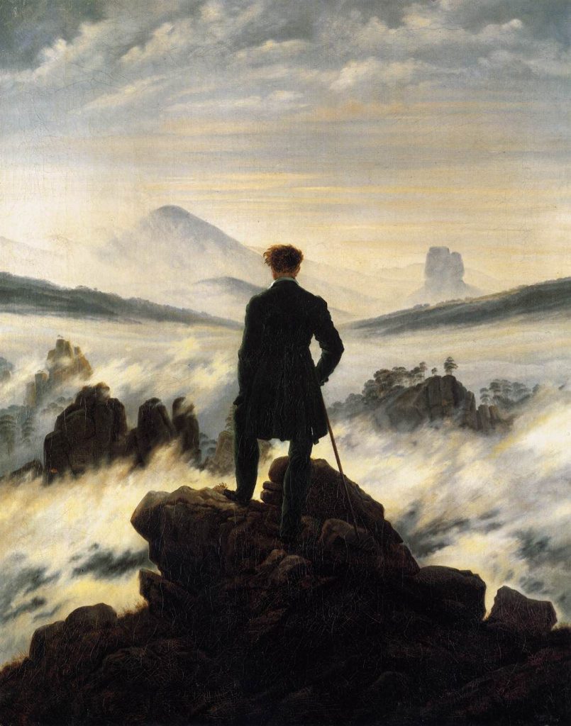 Il Viandante sul mare di nebbia, una delle opere più conosciute di Caspar David Friedrich