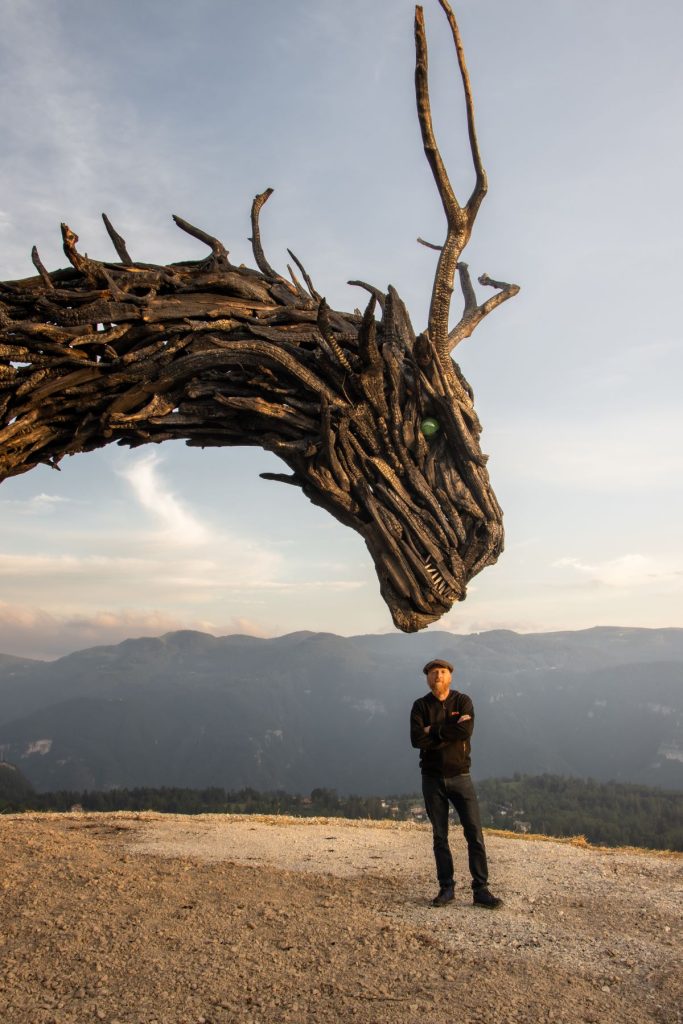 Marco Martalar con il nuovo Drago di Vaia