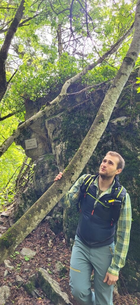 Mattia, lo scopritore e chiodatore della nuova falesia