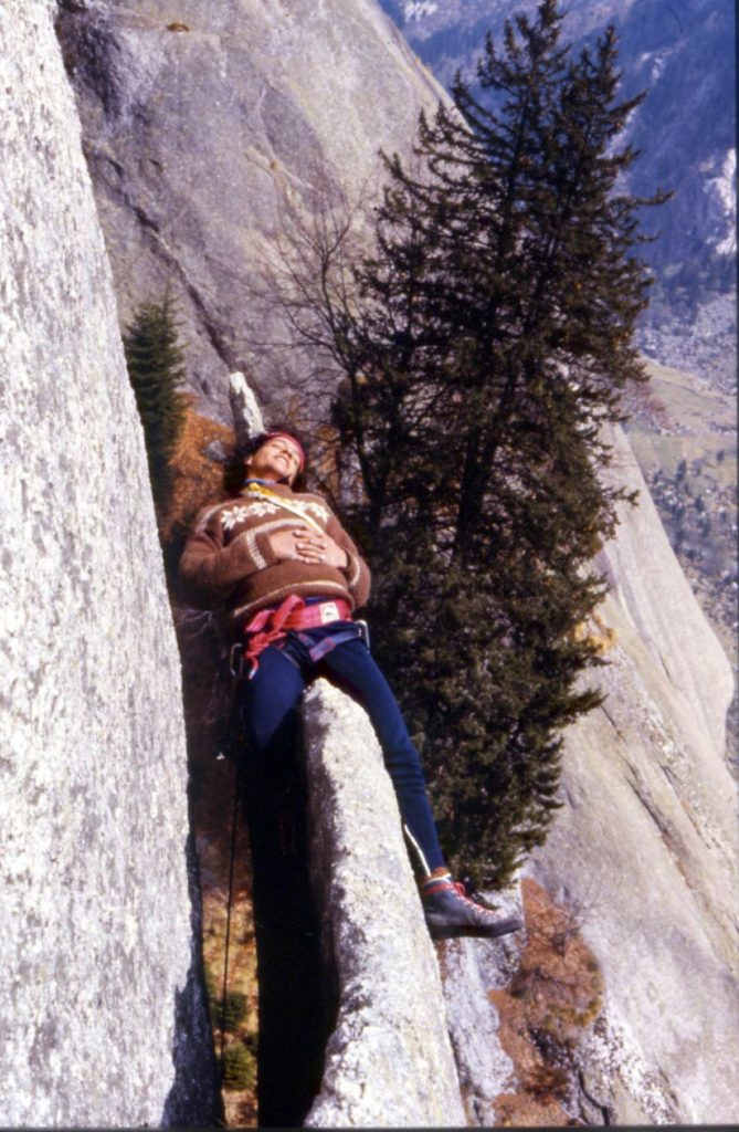 Enrico Tico Olivo in pausa sul Precipizio degli asteroidi. Foto archivio Jacopo Merizzi