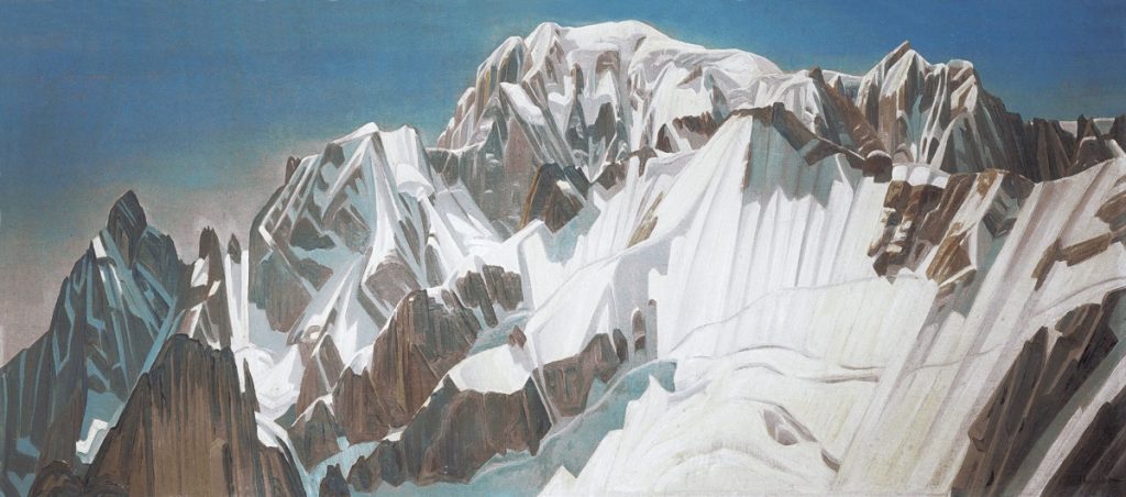 Il Monte Bianco, in un quadro dipinto da Renato Chabod @www.mountainmuseums.org