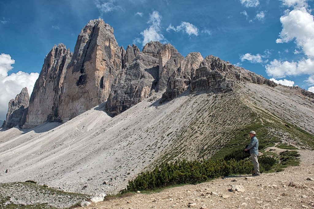 Le Tre Cime dal sentiero 105. Foto Roberto Carnevali