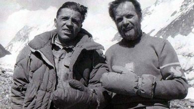 Achille Compagnoni e Lino Lacedelli al ritorno al Campo Base @Wikipedia