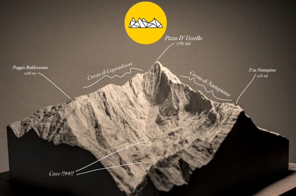 La riproduzione in 3D del Pizzo d'Uccello in mostra a Pontremoli
