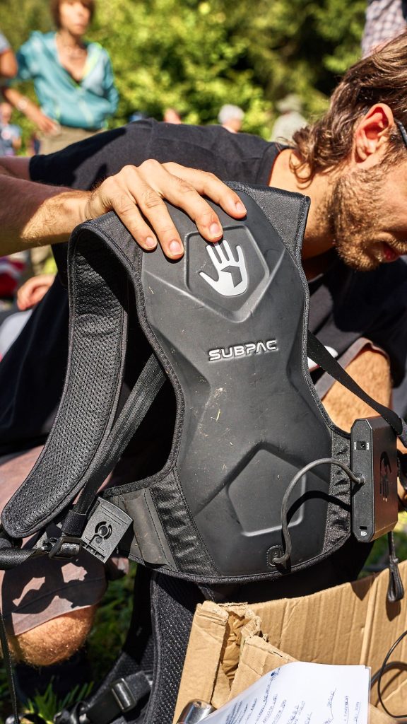 Lo zaino Subpac. Foto Alessandro Polla