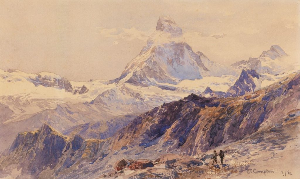 Das Matterhorn von der Trifkumme (1884) @artvee.com