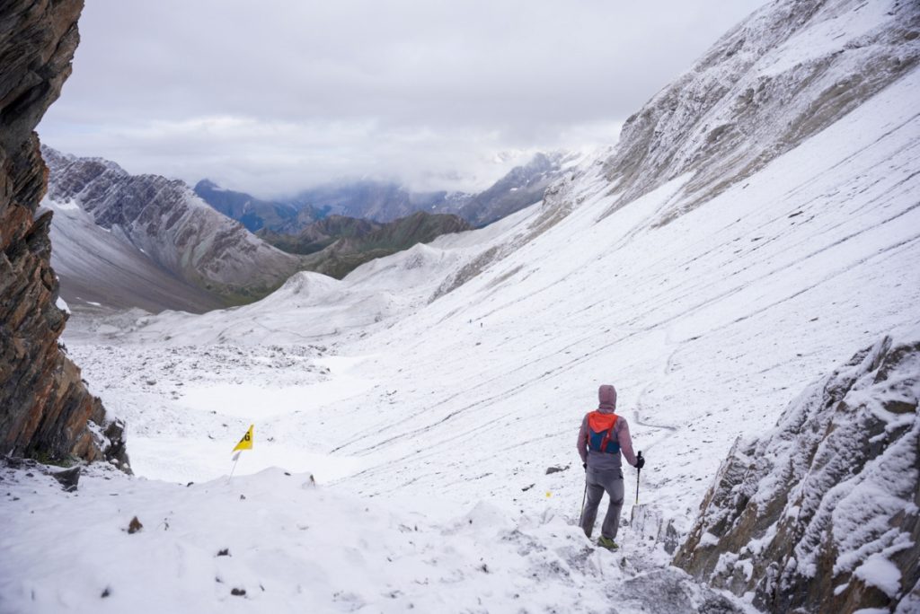La discesa dal Colle del Malatrà. Foto Nicola Biagetti