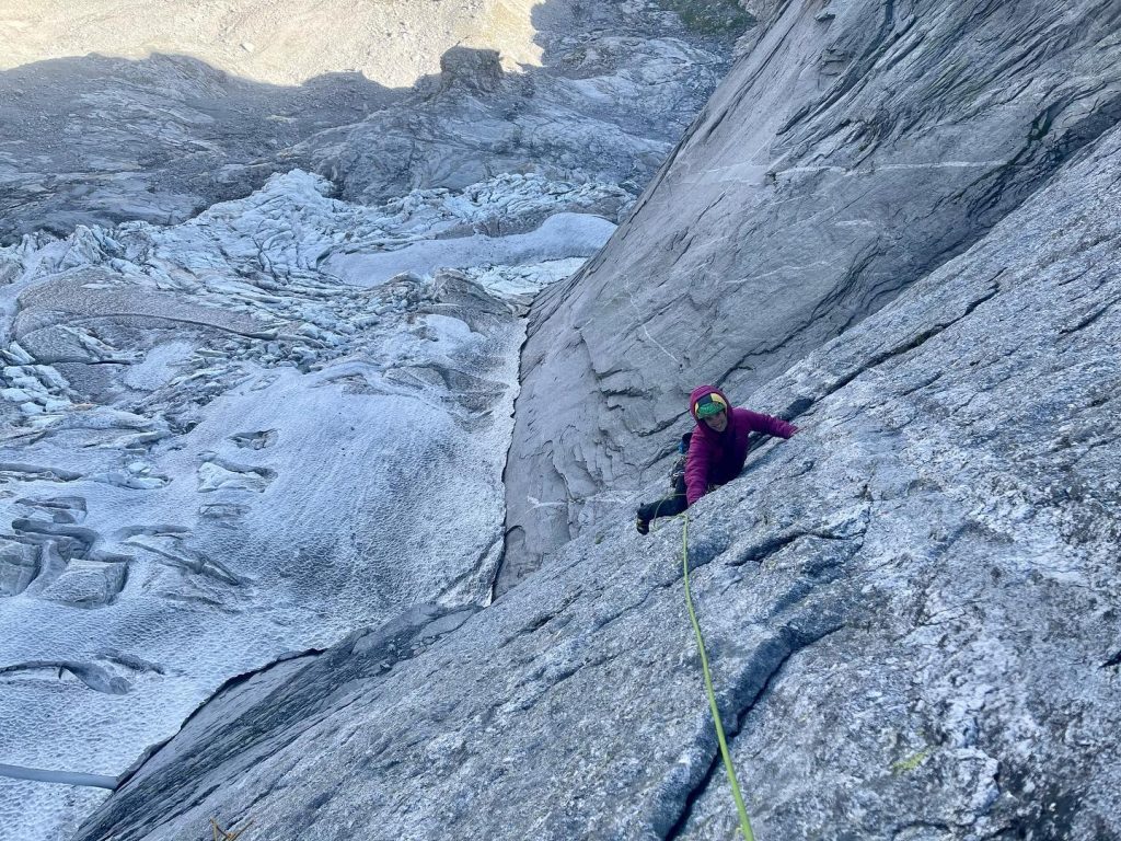 Sulla nord ovest del Badile. FB Chiara Gusmeroli