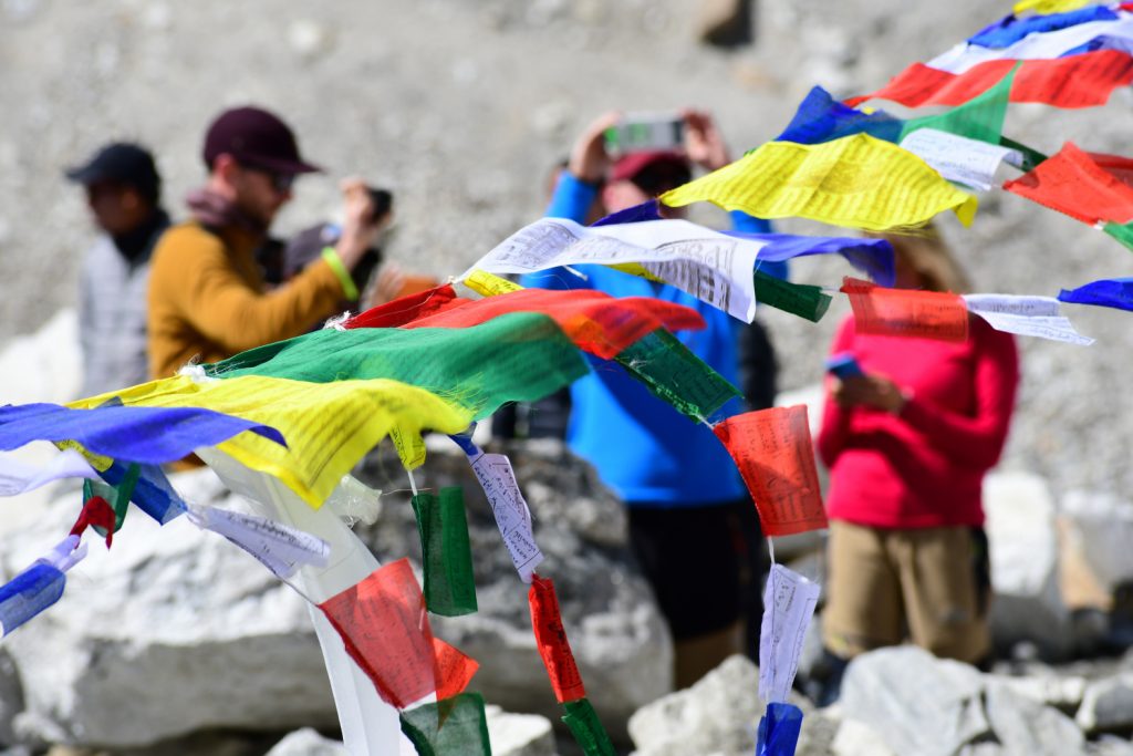Trekker al campo base dell
