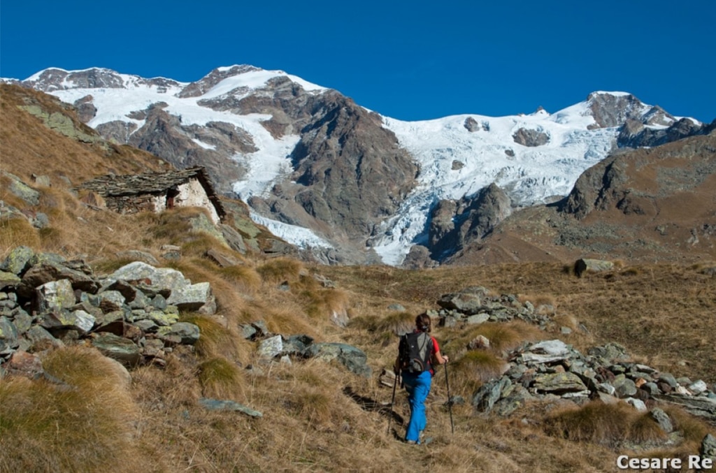 L'Alpe di Roos e il Monte Rosa. Foto Cesare Re
