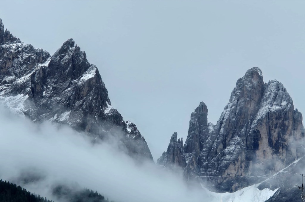 Prima neve sulle Dolomiti di Sesto, foto Stefano Ardito