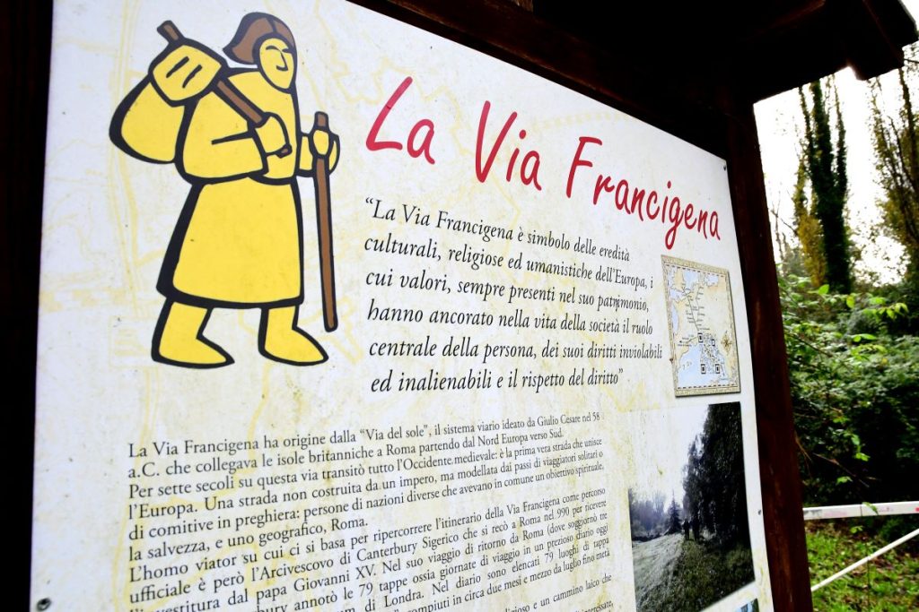Cartello della Francigena all