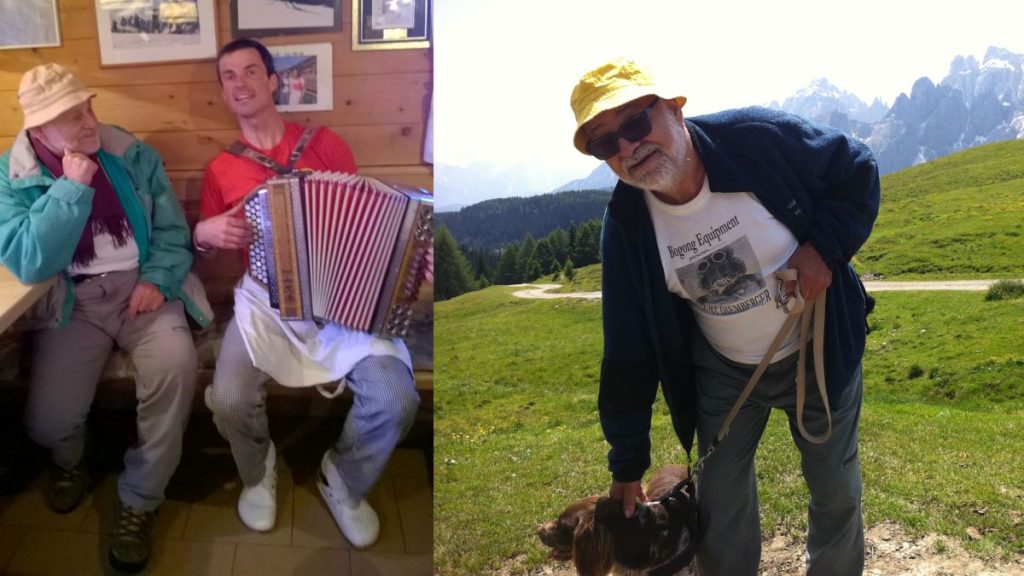 Otti Innerkofler e Kurt Diemberger a Malga Nemes. Foto Archivio Paola Gigliotti