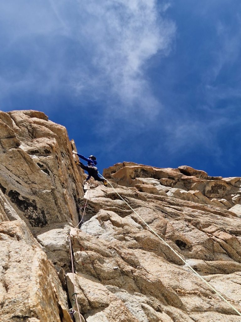 Un passaggio sulla Via Lecco al Grand Capucin