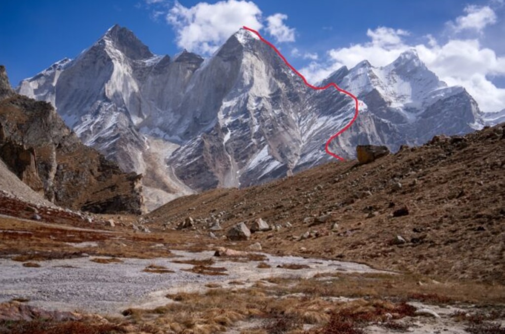 La via salita sul Bhagirathi III. Foto Stefan Siegrist