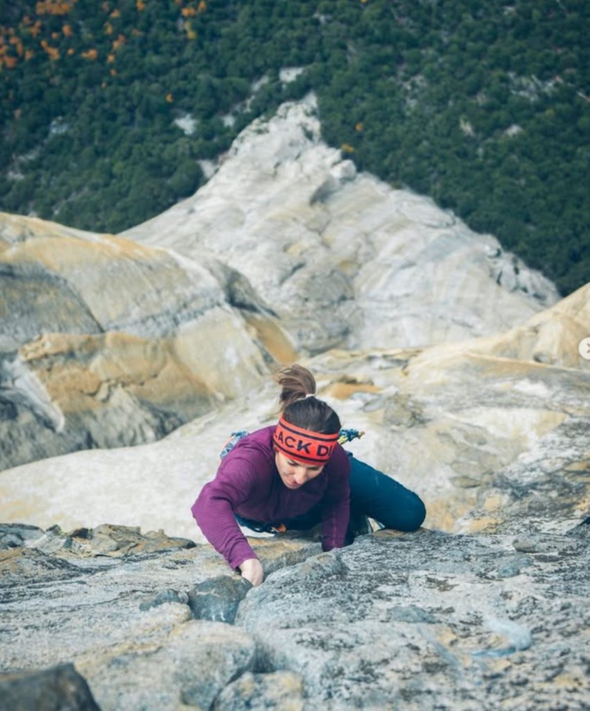 Babsi Zangerl su Freeride a El Cap. Foto IG babsizangerl