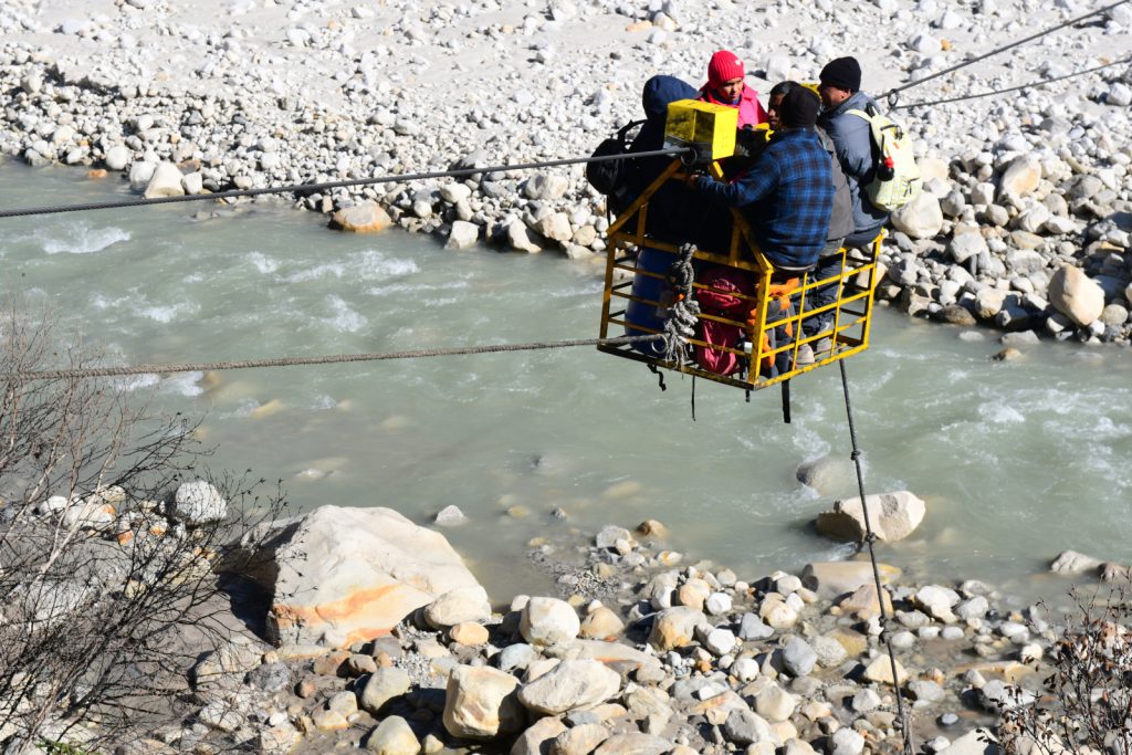 Bhojbasa, la teleferica sul Gange, foto Stefano Ardito