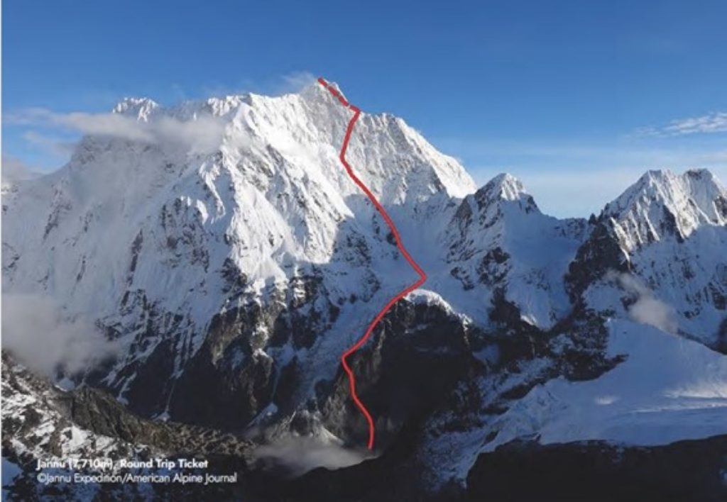 La linea seguita sullo Jannu