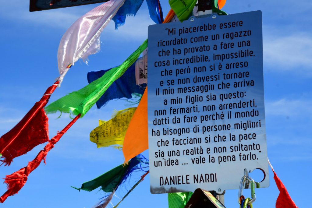 Monte Semprevisa, il memoriale di Daniele Nardi, foto Stefano Ardito