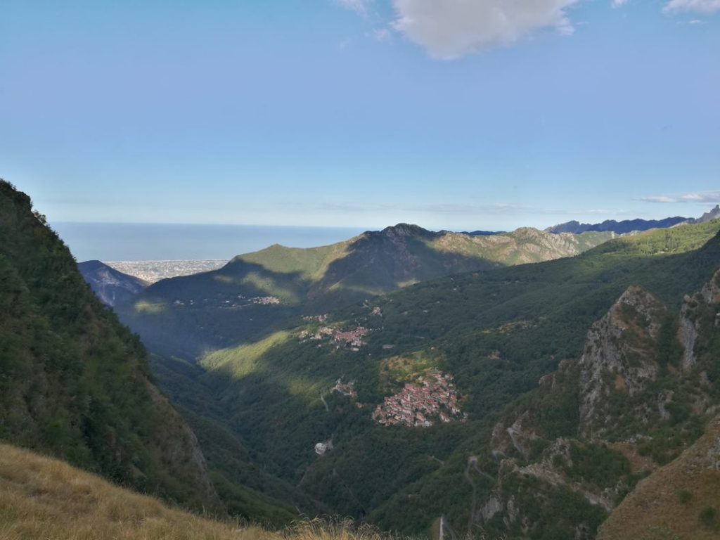 Panorama verso il mare e i borghi dell
