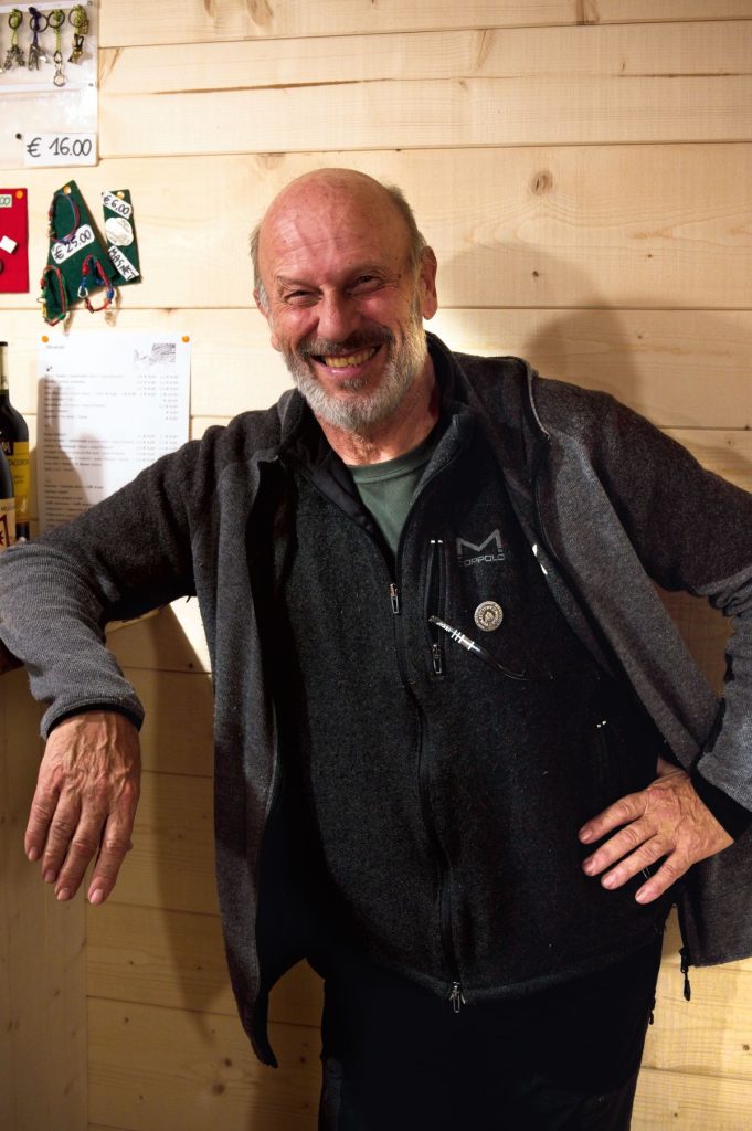 Sergio Rosi gestore del rifugio Passo Principe. Foto Umberto Isman