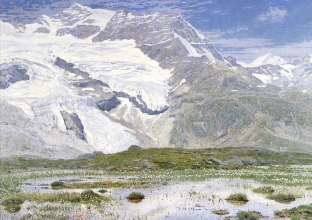 Il Ghiacciaio di Cambrena (1897) dipinto da Filippo Carcano
