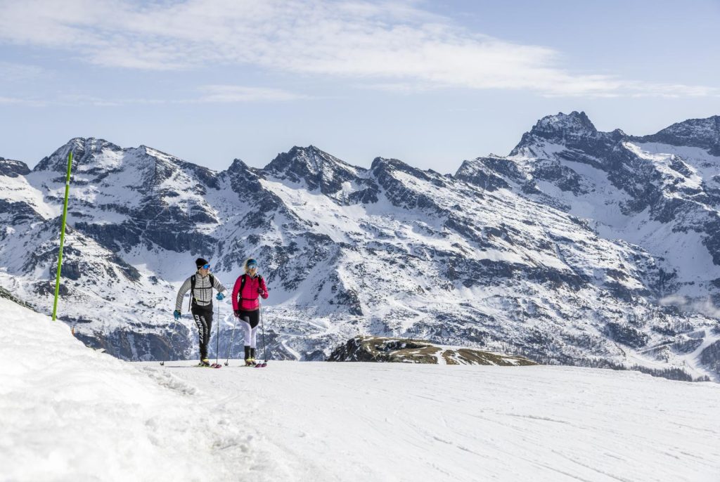 Sulle piste dedicate allo skialp del Monterosa Ski,in Valle d'Aosta. Foto Stefano Jeantet, Visit Monterosa