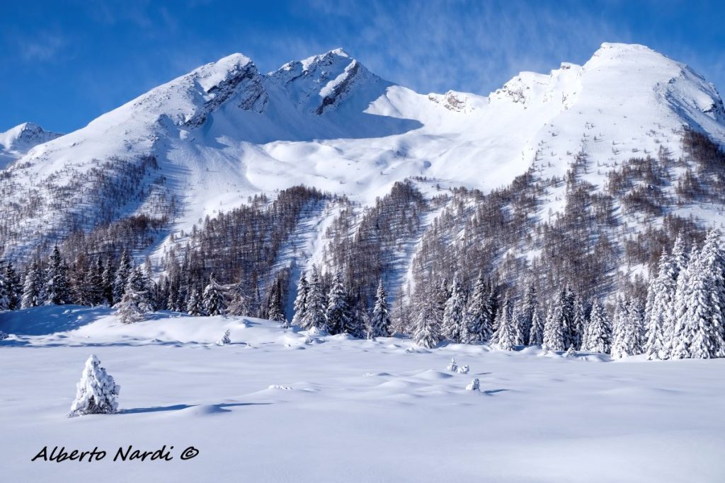 Località Suossa, sullo sfondo le cime delle Alpi dell