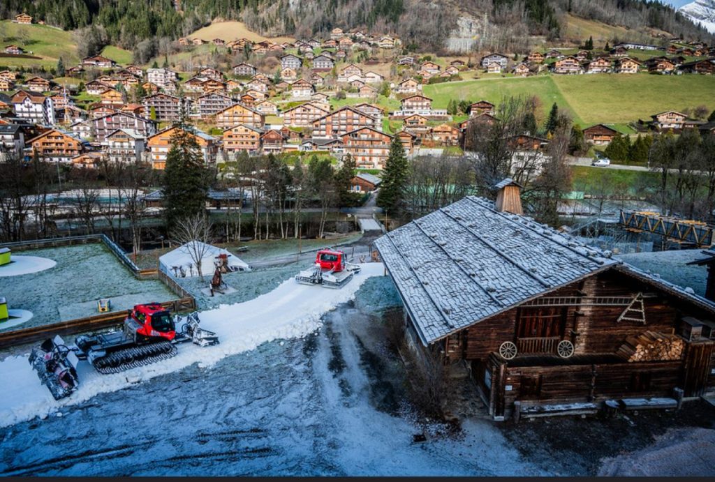 Preparativi per la scorsa edizione della Coppa del mondo di biathlon a Le Grand Bornand C M. Dubost, Biathlon Annecy - Le Grand-Bornand.